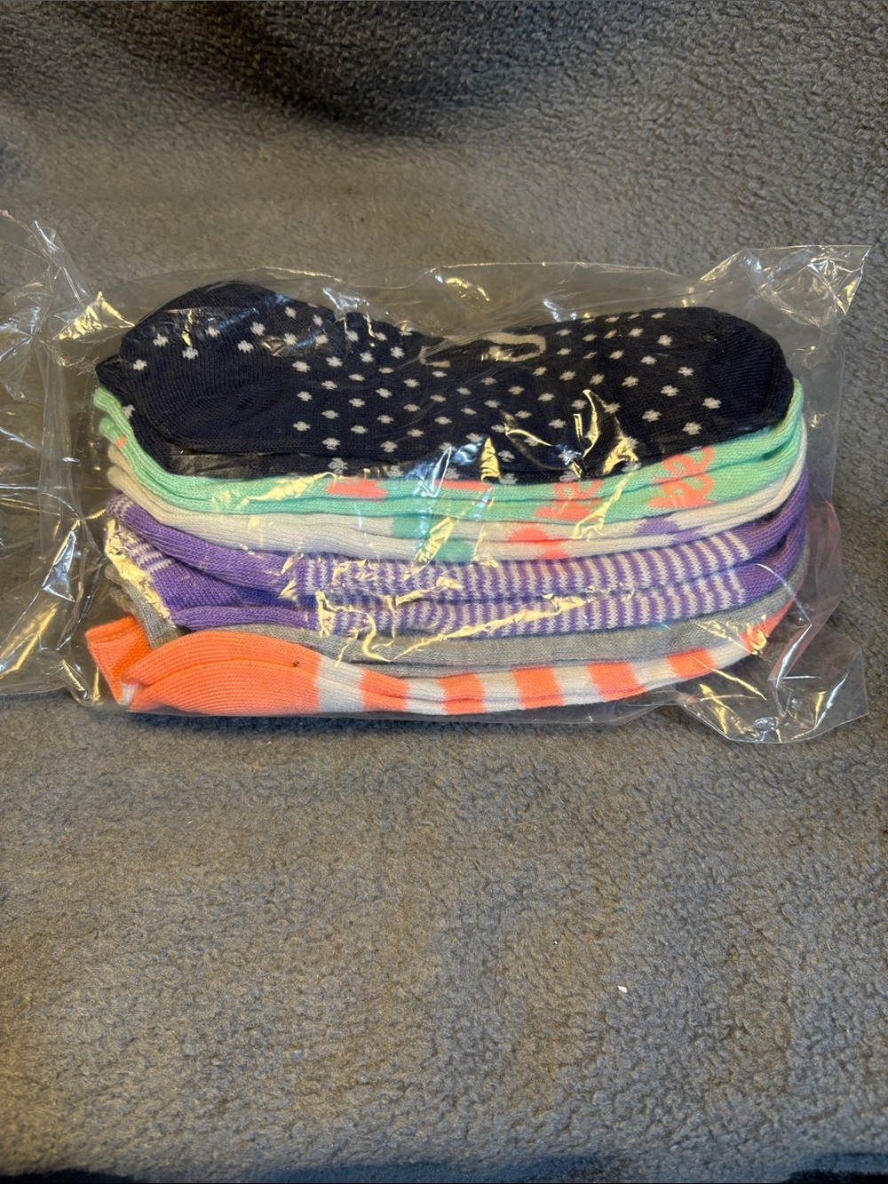 Woman Within No-Show Sock Pack in Navy, Mint, Purple, Coral